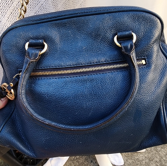 Michael Michael Kors blue leather satchel crossbody‎ - Picture 3 of 16